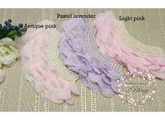 Pearl Peonies Collar Applique